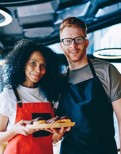 We produce signage, collateral, and apparel for franchisees and make them available to order via an easy-to-use web store. Franchises